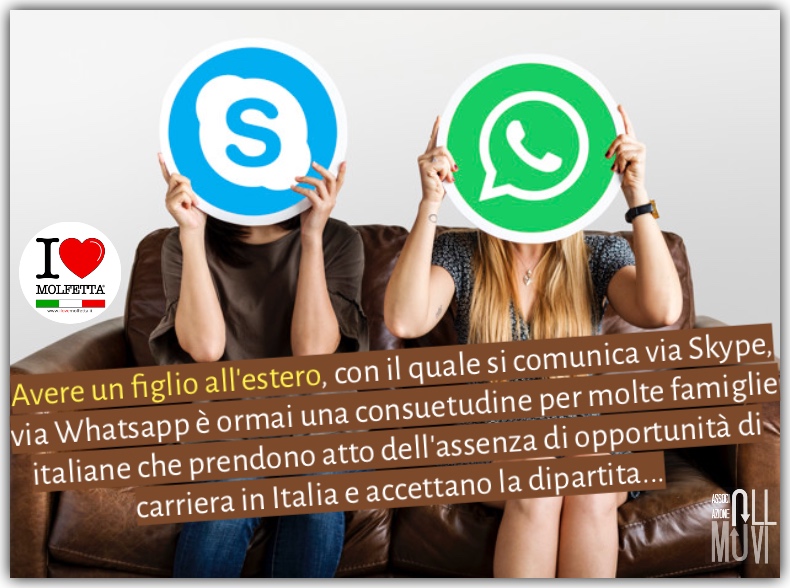 Ormai e' una consuetudine per molte famiglie italiane comunicare via Skype e via Whatsapp 