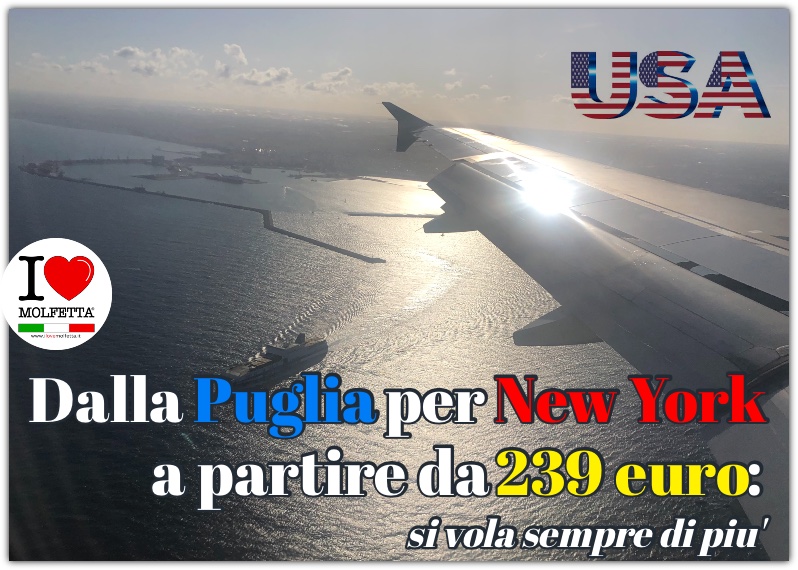 Dalla Puglia per New York a partire da 239 euro: si vola sempre di piu'