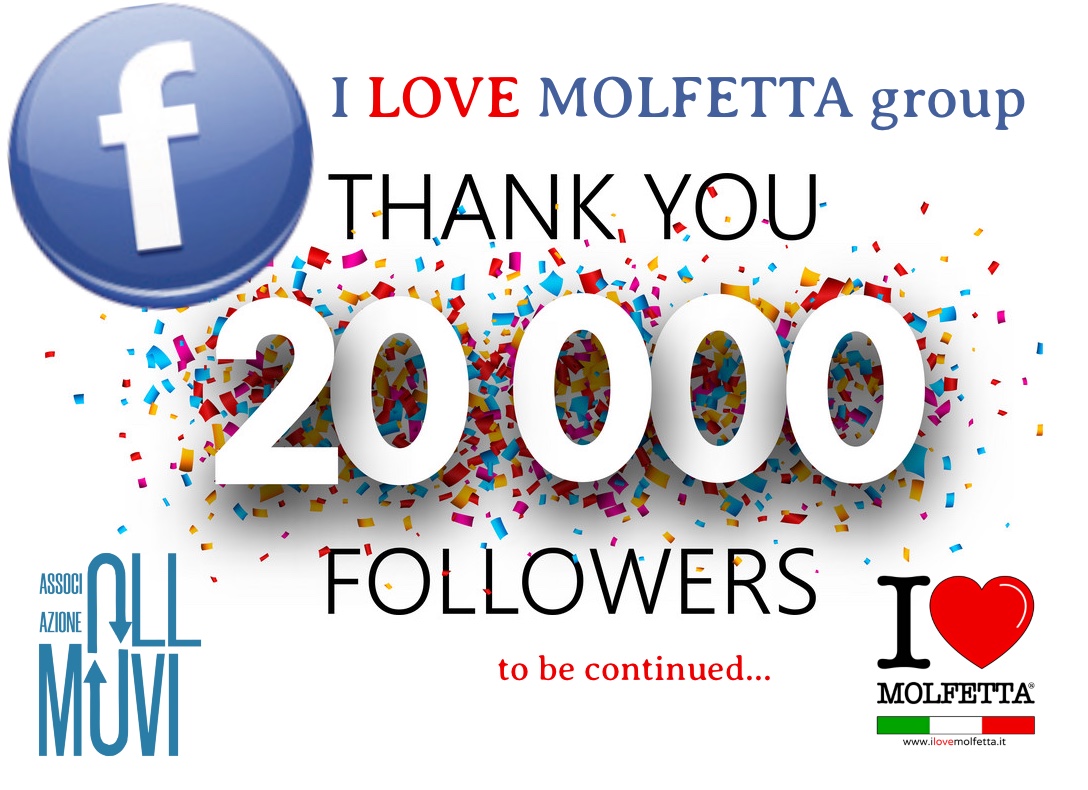 20mila volte GRAZIE, il gruppo facebook I Love Molfetta supera: 20K followers