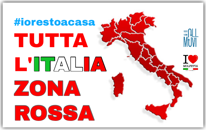 Tutta Italia zona rossa: si resta tutti a casa #iorestoacasa