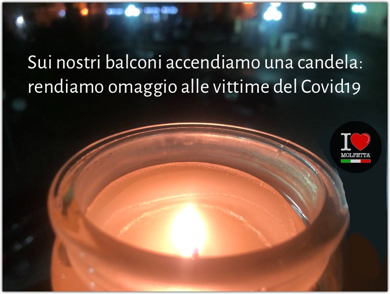 Sui nostri balconi accendiamo una candela: rendiamo omaggio alle vittime del Covid19