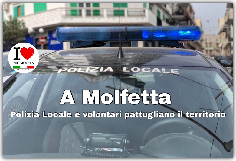 A Molfetta polizia locale e volontari pattugliano il territorio