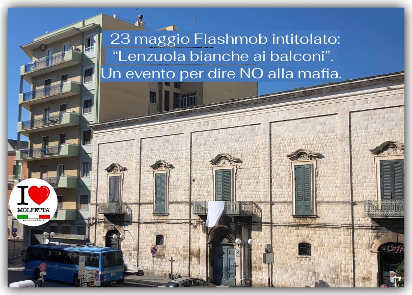 Flashmob per la legalita': lenzuola bianche ai balconi anche a Molfetta