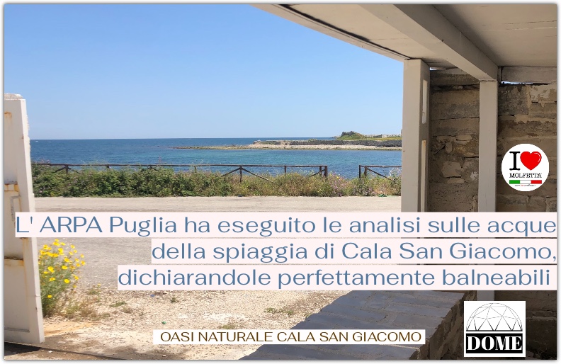 Perfettamente balneabilile acque di Cala San Giacomo a Molfetta 