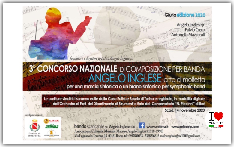 Terzo Concorso Nazionale di Composizione per banda Angelo Inglese