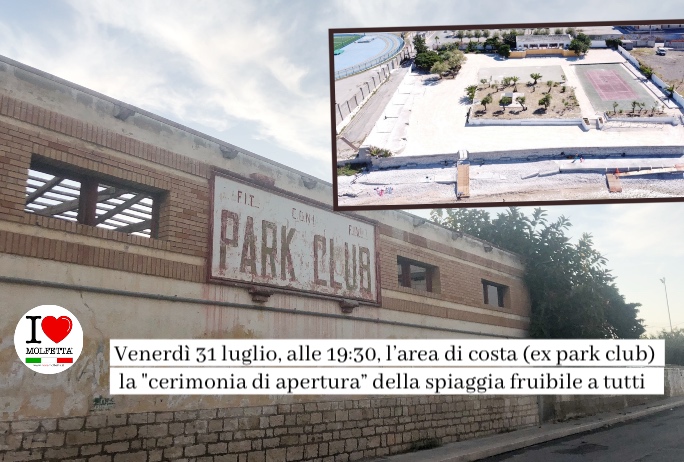 A Molfetta la spiaggia, ex park club, apre al pubblico 