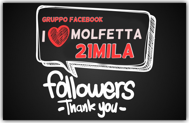 Superati i 21K followers per il gruppo facebook I Love Molfetta 