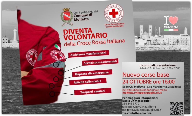 Diventa volontario della Croce Rossa Italiana, comitato di Molfetta