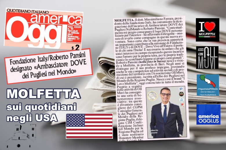 Oltreoceano, sui quotidiani in America si parla di Molfetta