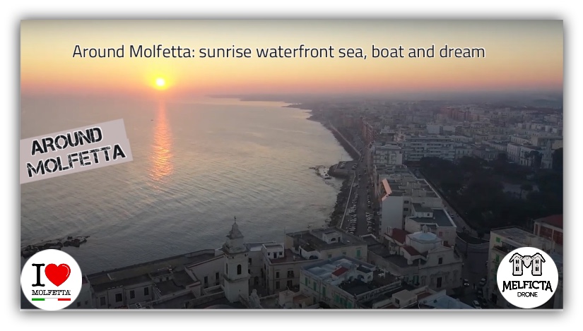 Around Molfetta: sunrise waterfront sea, boat and dream