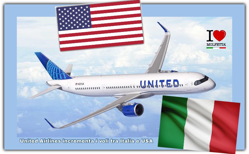 United Airlines incrementa i voli tra Italia e USA