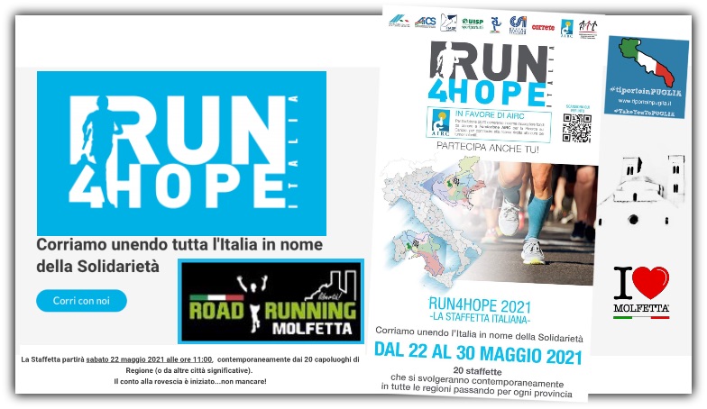 Molfetta per Run4Hope la Staffetta italiana della Solidarieta'