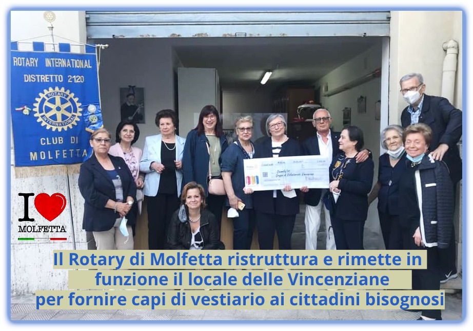 Il Rotary di Molfetta ristruttura e rimette in funzione il locale delle Vincenziane