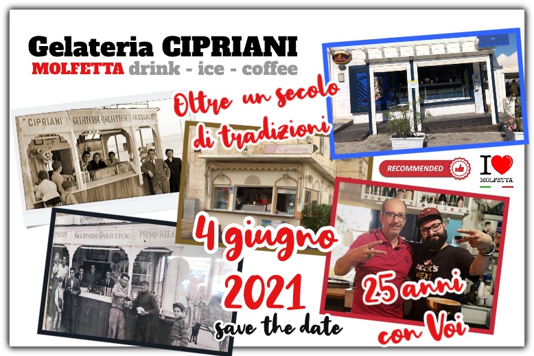 Compleanno speciale alla gelateria Cipriani di Molfetta: 25 anni