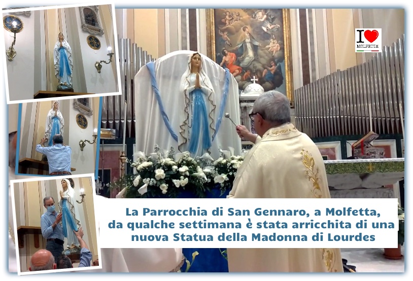 Una Statua della Madonna di Lourdes nella parrocchia di San Gennaro