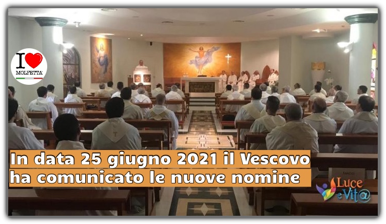 Anche a Molfetta nuovi incarichi pastorali: tutte le nomine