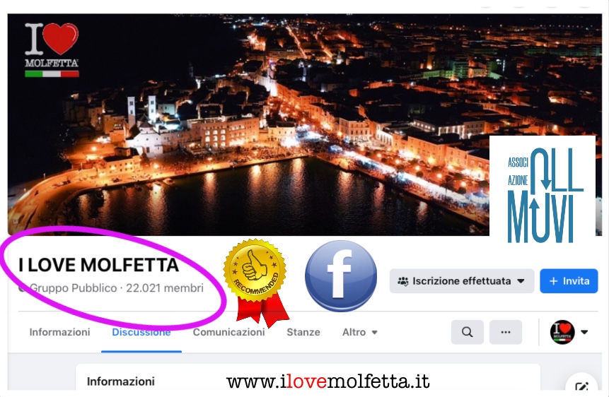 La pagina del gruppo facebook I Love Molfetta supera i 22k followers