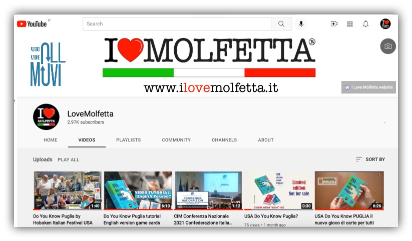 In aumento il flusso di contatti sul canale YouTube ilovemolfetta