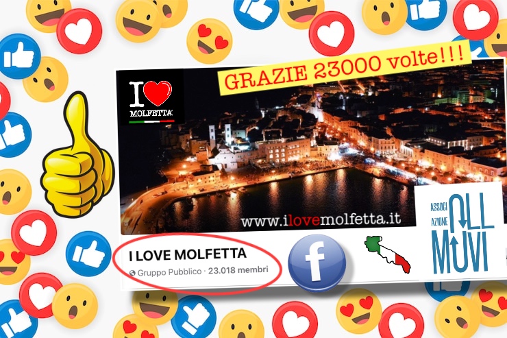 Abbiamo superato i 23k iscritti sulla pagina facebook ilovemolfetta