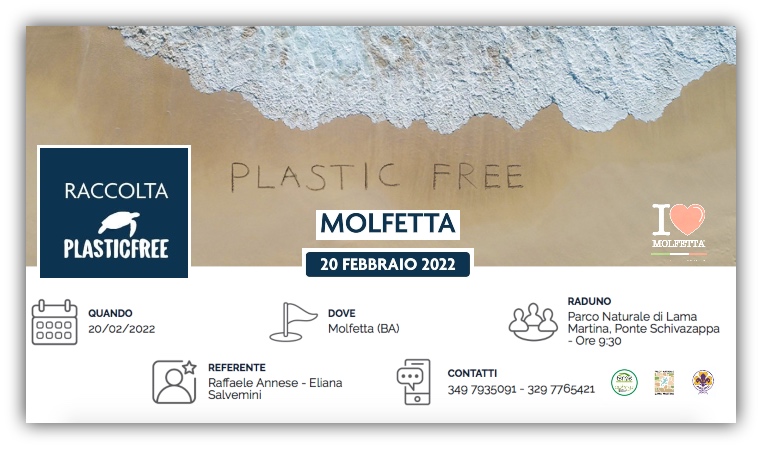 PlasticFree day a Molfetta domenica 20 febbraio