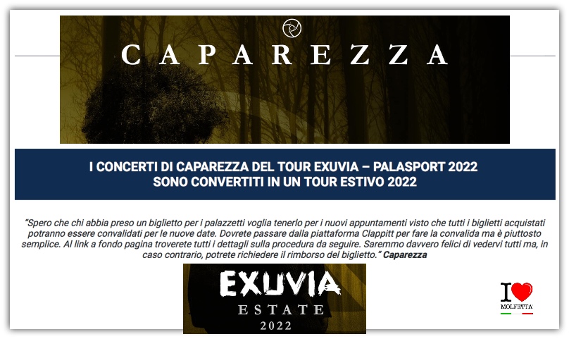 Exuvia Tour estate 2022 by Caparezza