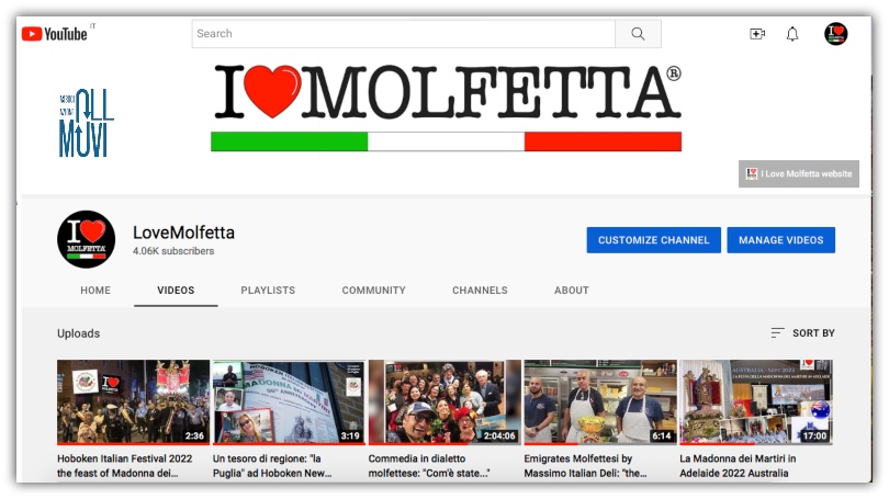 Superati 4k iscritti sul canale YouTube ilovemolfetta 