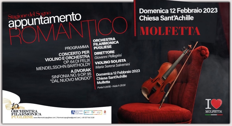 Orchestra Filarmonica Pugliese: appuntamento Romantico a Molfetta