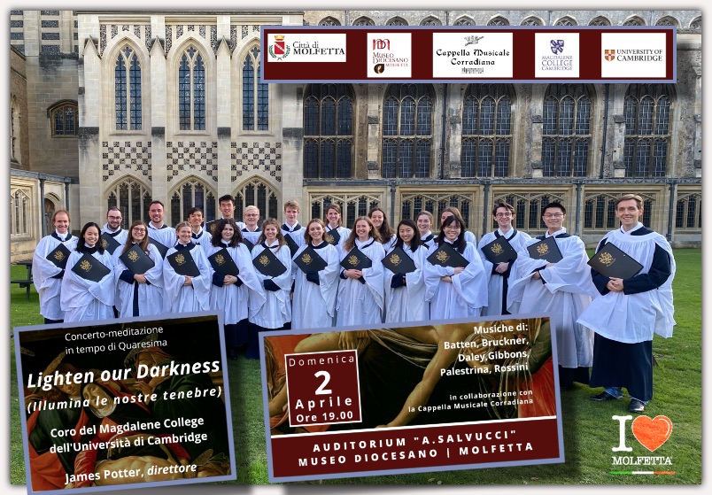 A Molfetta il Coro del Magdalene College di Cambridge: Lighten our Darkness.