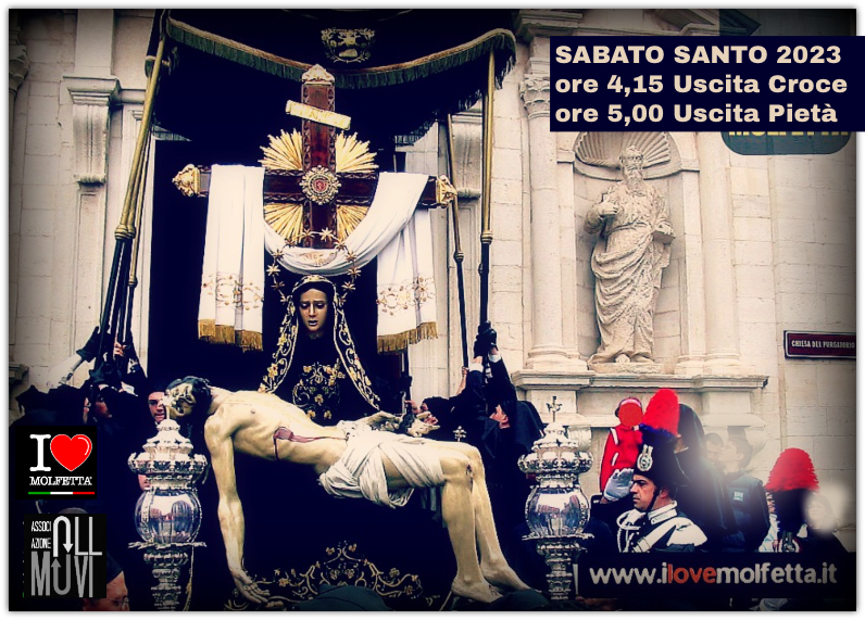 La Processione del Sabato Santo 2023: ore 5 a.m. uscita della Pieta'