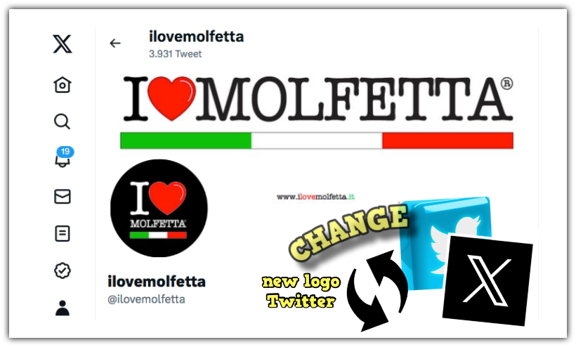 Twitter diventa X che sul sito ilovemolfetta.it