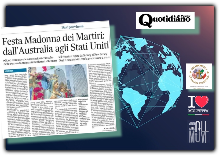 Sui quotidiani in Puglia si parla di emigrazione molfettese: la festa della Madonna dei Martiri