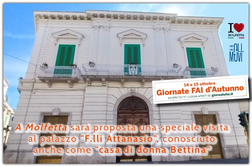 A Molfetta le Giornate FAI: visita al Palazzo Attanasio, gia' donna Bettina