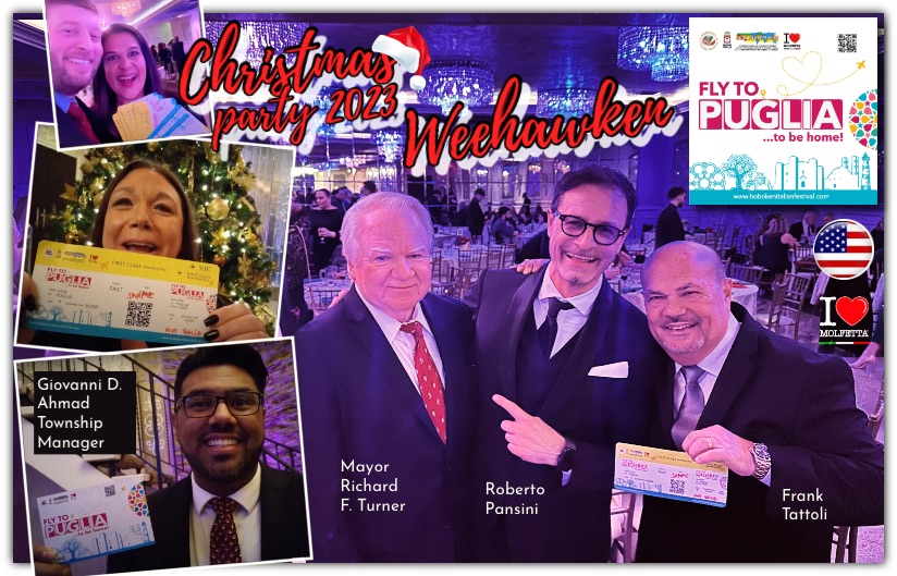 Christmas Party 2023 to Weehawken NJ promotion Fly to Puglia