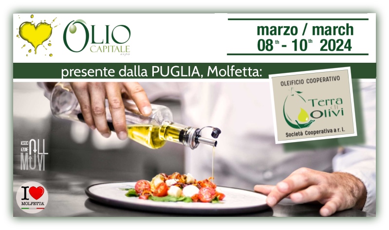 Olio Capitale 2024: vetrina internazionale per Molfetta con olioextravergine di qualita'