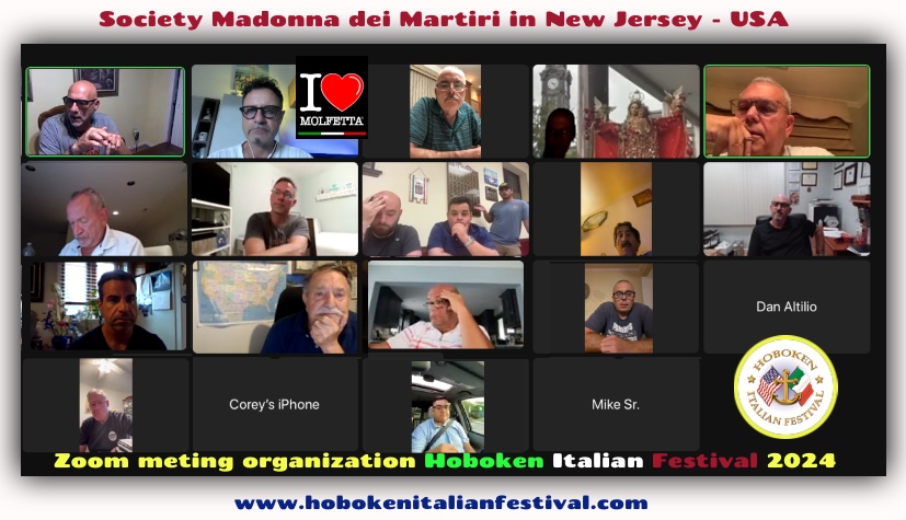 Zoom meeting NJ - Puglia: organization for Hoboken Italian Festival 2024