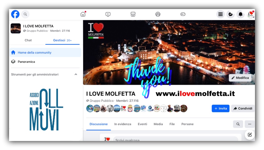 Il Gruppo Facebook I Love Molfetta supera i 27k follower