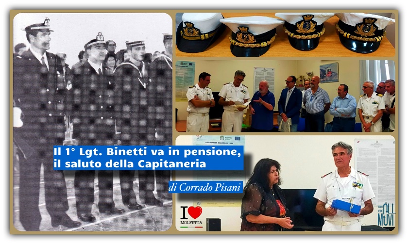 Lgt. Binetti va in pensione, il saluto della Capitaneria di Porto a Molfetta