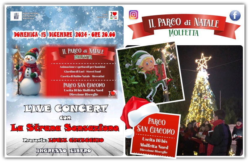 A Molfetta il parco di Natale canta con La Strana Sensazione