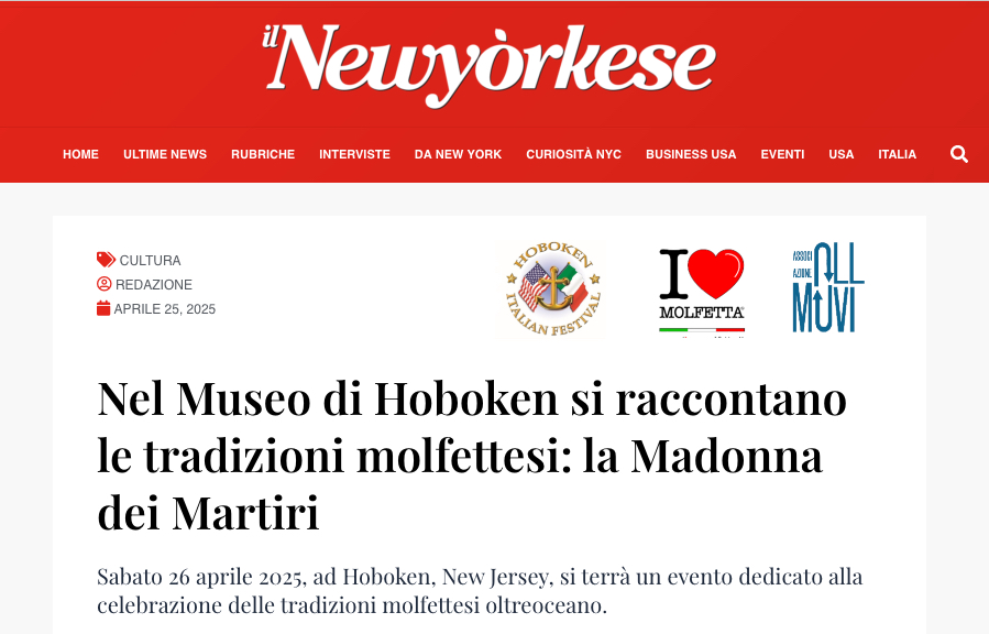 Il giornale il NewYorkese condivide il meeting al Museo di Hoboken per la festa italiana MdM