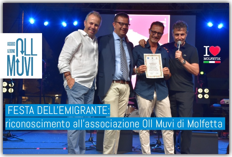 Riconoscimento per l 'associazione Oll Muvi alla festa dell ' emigrante